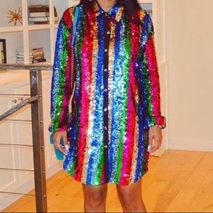 Dollskill Rainbow Sequin Dress Great Condition 💚